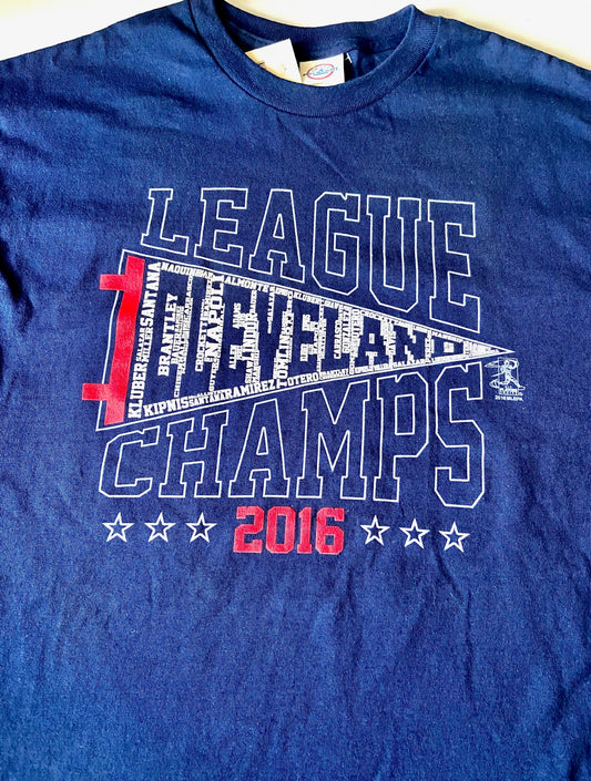 Cleveland Indians 2016 MLB AL Champs Adult Large Navy (Used) T-Shirt by MLBPA