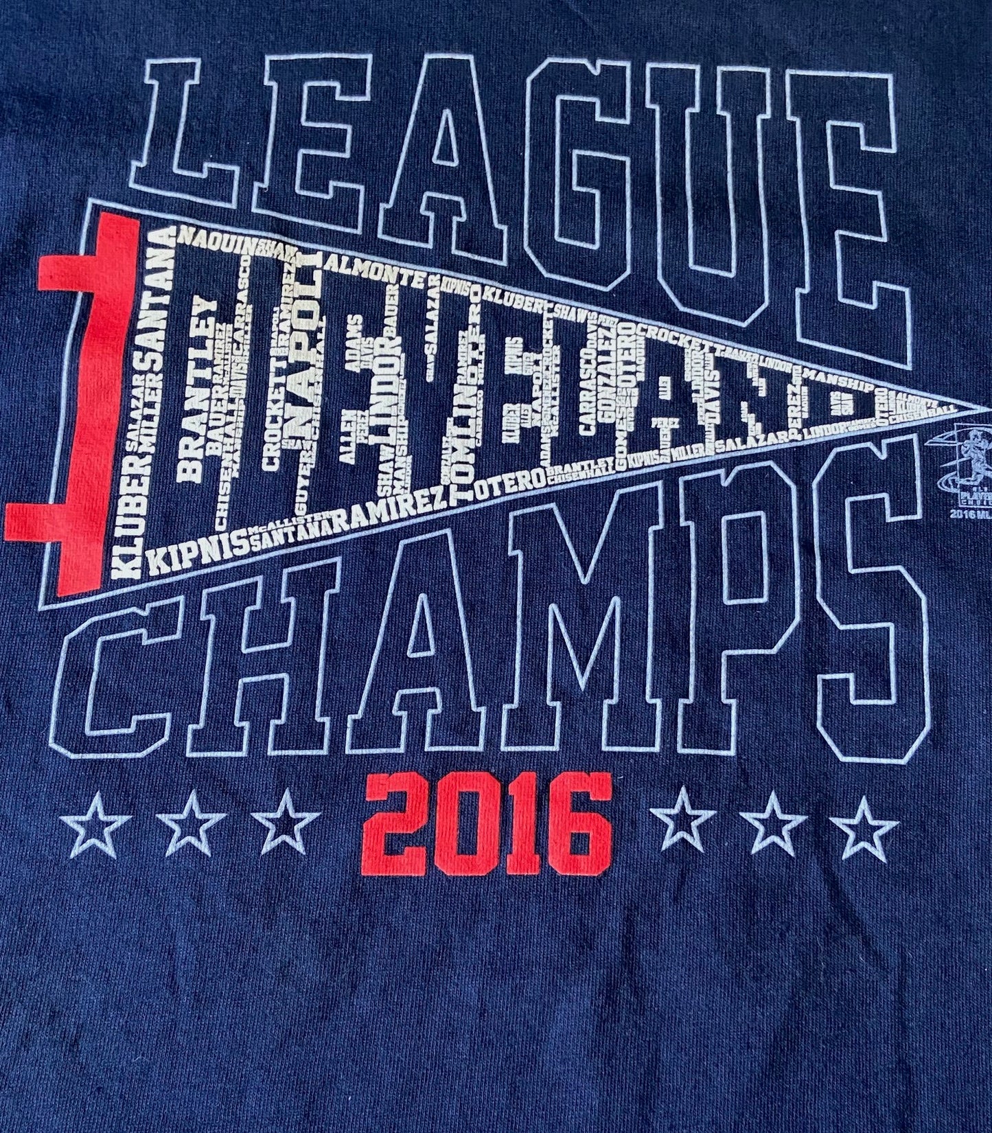 Cleveland Indians 2016 MLB AL Champs Adult Large Navy (Used) T-Shirt by MLBPA