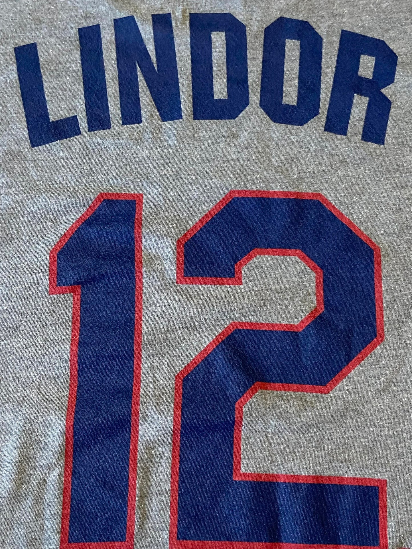 Francisco Lindor 2017 MLB Cleveland Indians Medium Gray Jersey-Style (Used) T-Shirt by MLB