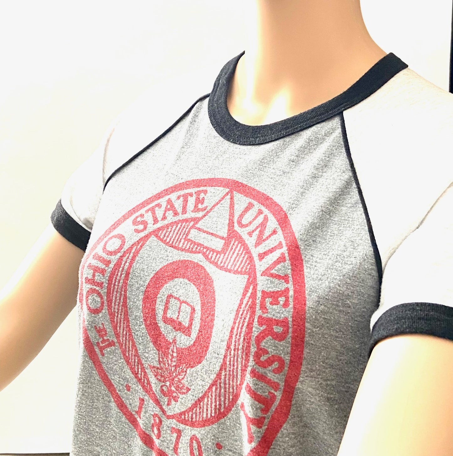 Ohio State Buckeyes NCAA Women's Gray "1870" Women's X-Small T-Shirt (Used) by Homage