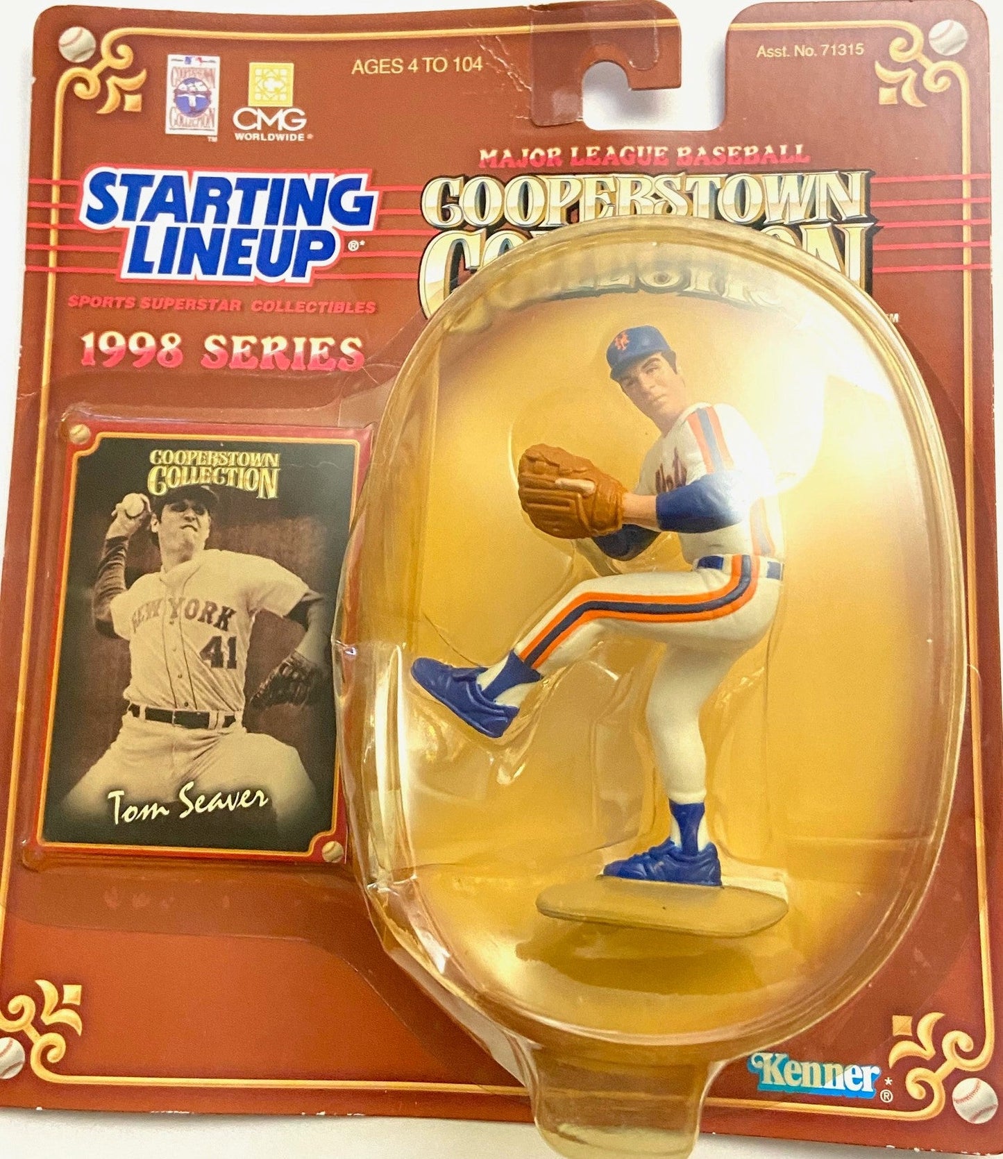 Tom Seaver 1998 Cooperstown Collection New York Mets SL MLB Figurine by Kenner