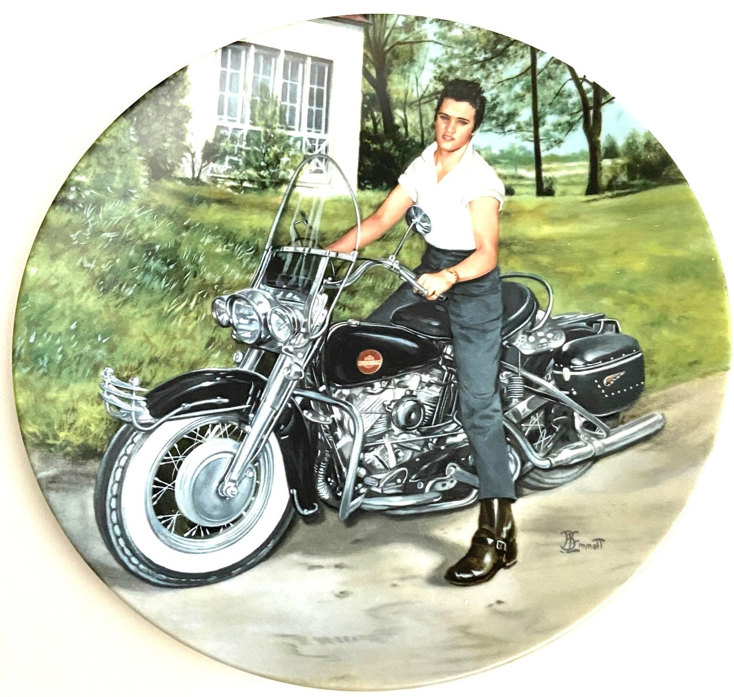 Elvis Presley 1990 Ltd. Ed. "Elvis on His Harley" Collector's Plate (Used) by Elvis Presley Enterprises