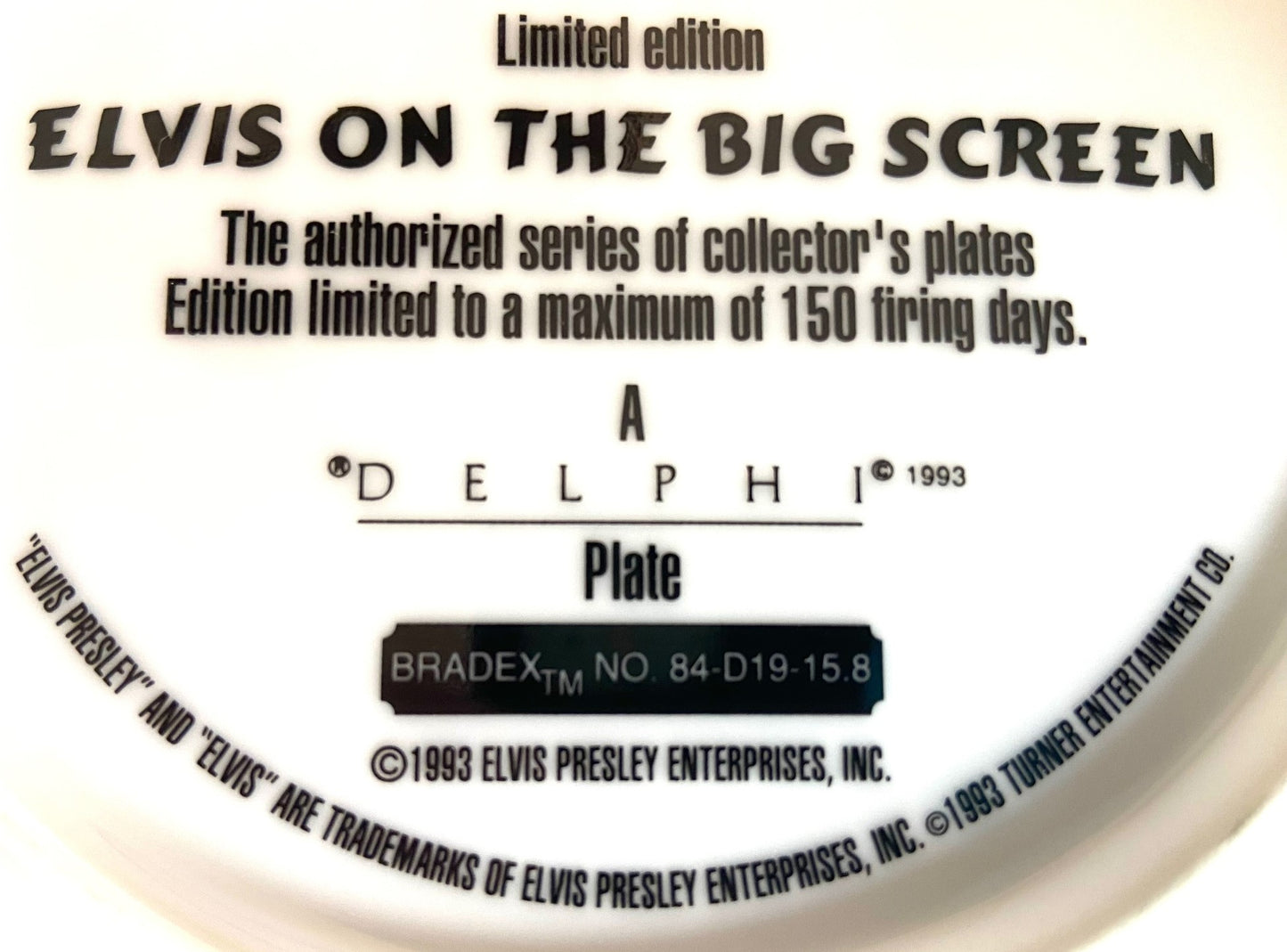 Elvis Presley 1993 Ltd. Ed. "Harum Scarum" Collector's Plate (Used) by Delphi/EPE