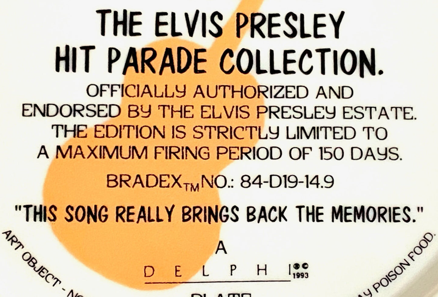 Elvis Presley 1993 Ltd. Ed. "Blue Moon of Kentucky" Collector's Plate (Used) by Delphi/EPE