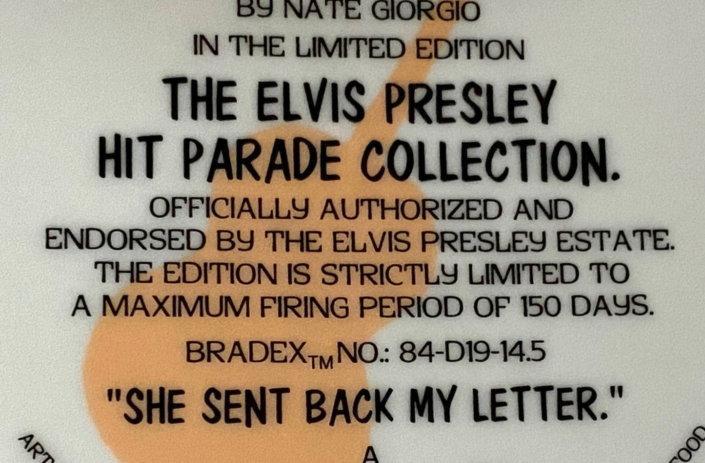 Elvis Presley 1992 Ltd. Ed. "Return to Sender" Collector's Plate (Used) by Delphi/EPE