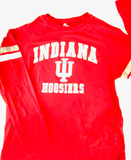 Indiana Hoosiers NCAA Red Adult Med. Long Sleeve Shirt (Used) by Colosseum