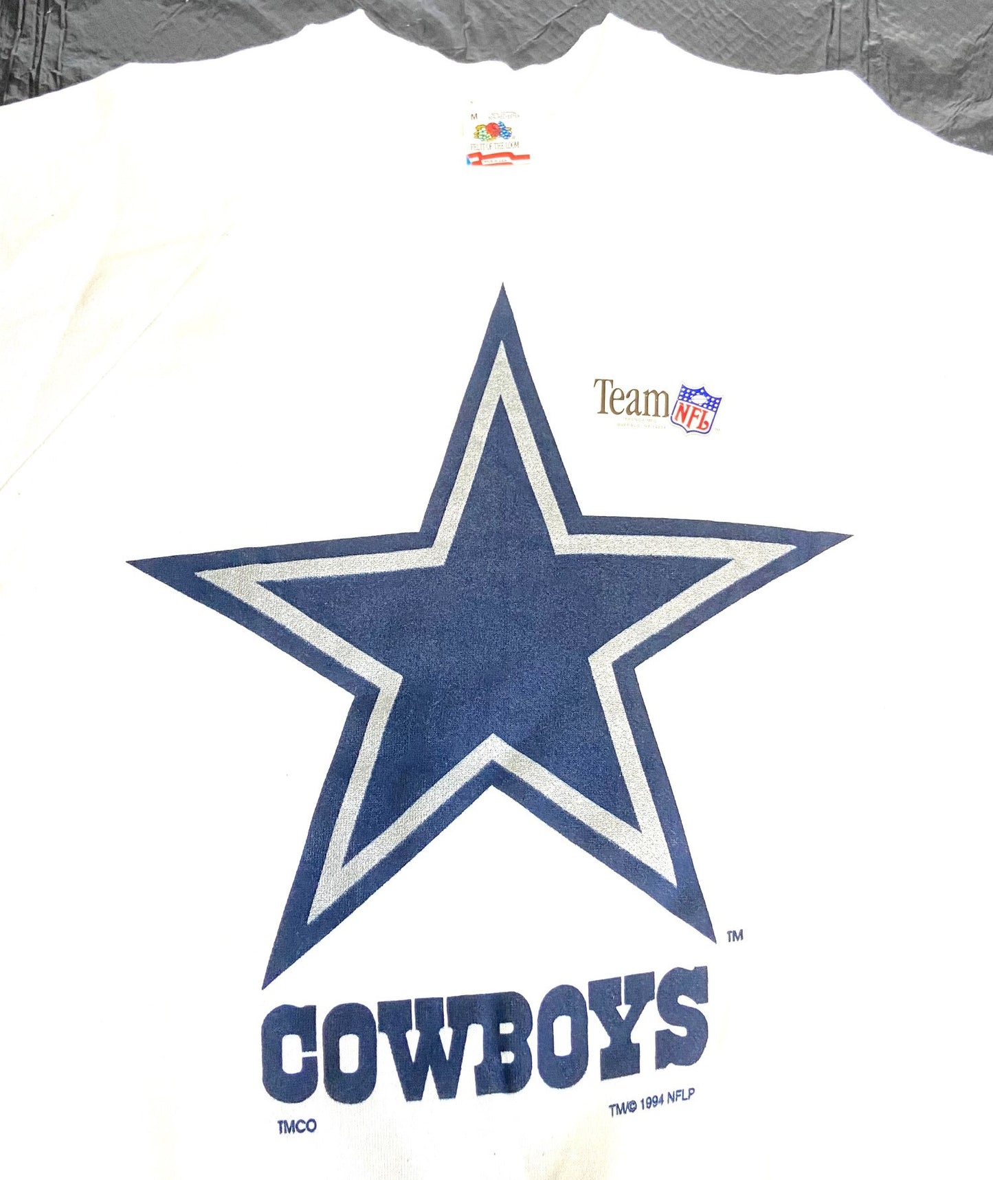 Dallas Cowboys 1994 White Medium Logo Sweatshirt by Team NFL