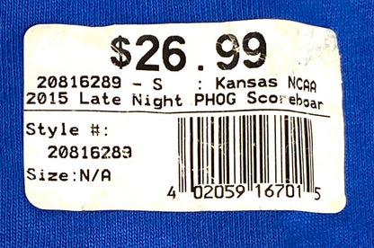 Kansas Jayhawks 2015 NCAA Adult Small "Late Night in the Phog" T-Shirt by Champion