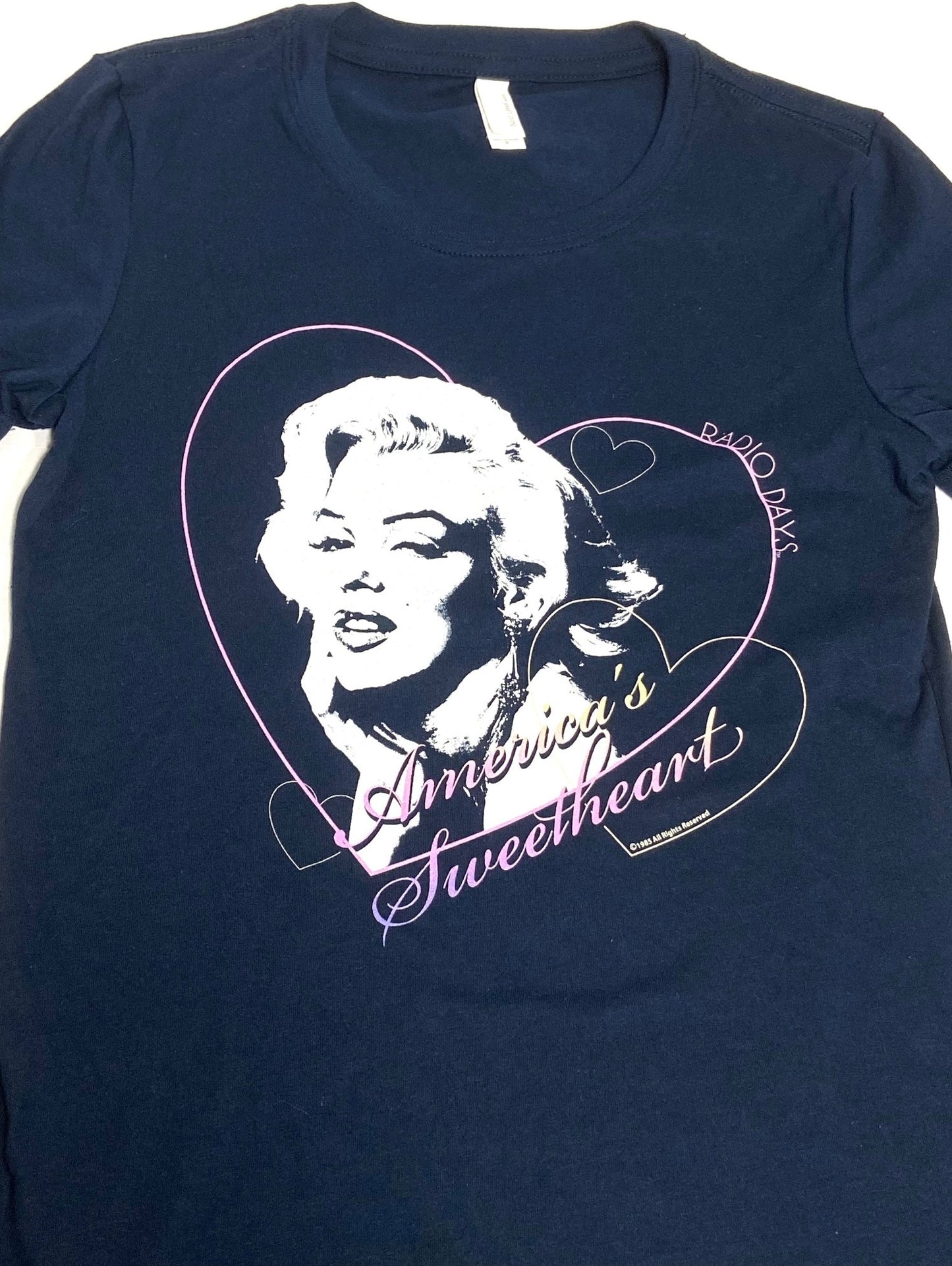 America's Sweetheart (Marilyn Monroe) Women's Dark Blue T-Shirt by Radio Days