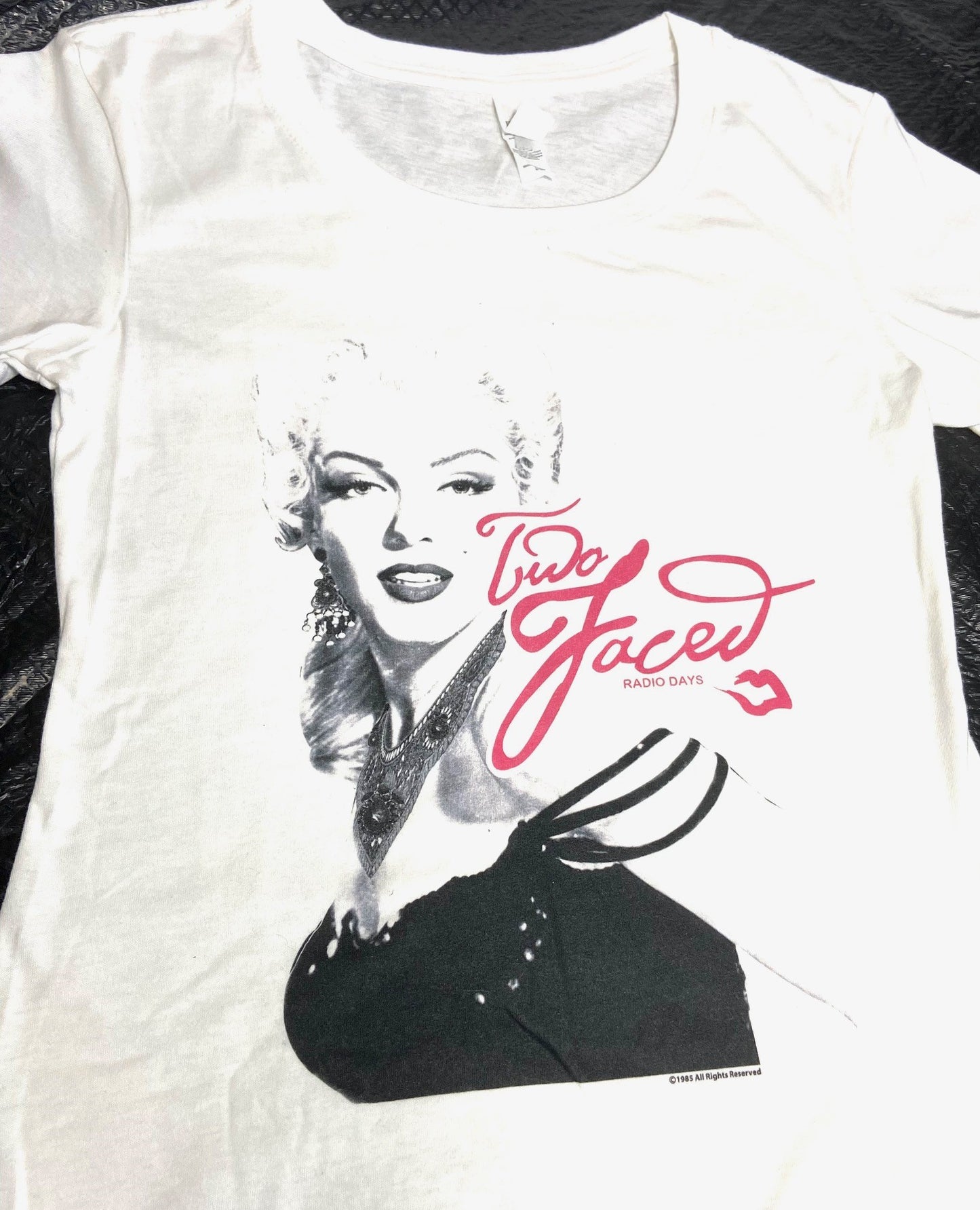 Marilyn Monroe "Two Faced" 1985 Design White T-Shirt by Radio Days