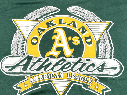 Oakland Athletics 1991 MLB Team Color Logo T-Shirt by Trench