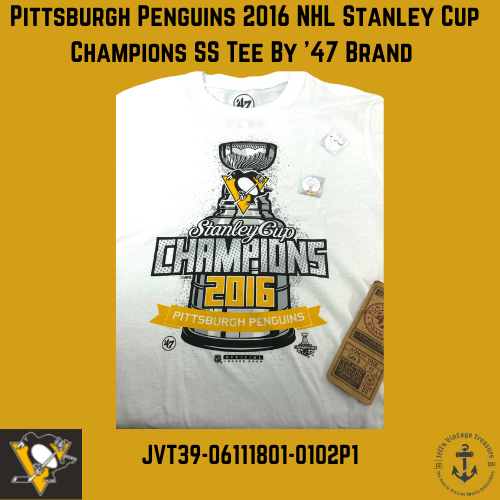 Pittsburgh Penguins 2016 NHL Stanley Cup Champions White Tee Shirt by '47 Brand