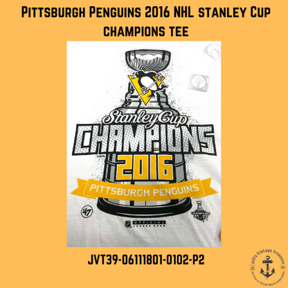 Pittsburgh Penguins 2016 NHL Stanley Cup Champions White Tee Shirt by '47 Brand